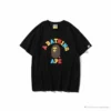 Hypeyourbeast BAPE Little Ape Head Colorful Classic Tee Shirt 'BLACK' Clothes