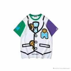 Hypeyourbeast BAPE Baby Milo Cartoon Vest Color Matching Tee Shirt