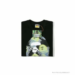 Hypeyourbeast Clothes BAPE Green Ape Head Blue Storm Tee Shirt 'BLACK' 30 Hypeyourbeast Clothes BAPE Green Ape Head Blue Storm Tee Shirt 'BLACK'