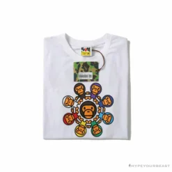 Hypeyourbeast BAPE Baby Milo Ring Colorful Kaleidoscope Tee Shirt 'WHITE' Clothes 7 Hypeyourbeast BAPE Baby Milo Ring Colorful Kaleidoscope Tee Shirt 'WHITE' Clothes