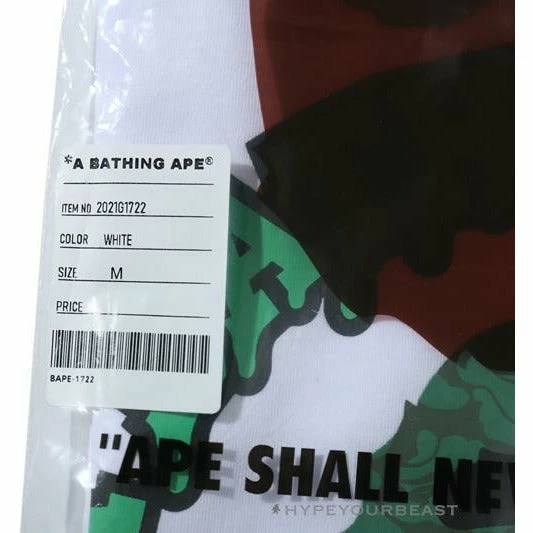 Hypeyourbeast BAPE Paint Splash Green Camouflage Tee Shirt 'WHITE' Clothes 3 Hypeyourbeast BAPE Paint Splash Green Camouflage Tee Shirt 'WHITE' Clothes