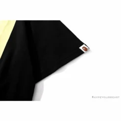 Hypeyourbeast Clothes BAPE Ape Head Blue X Yellow Contrast Letter Tee Shirt