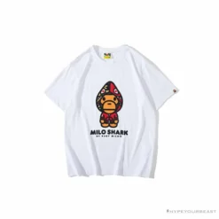 Hypeyourbeast BAPE Baby Milo Red Shark Hat Little Monkey Tee Shirt 'WHITE'
