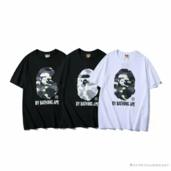 Hypeyourbeast BAPE Luminous Spots Camouflage Great Ape Man Black Head Cotton Short Sleeve Tee Shirt 'WHITE' Clothes 7 Hypeyourbeast BAPE Luminous Spots Camouflage Great Ape Man Black Head Cotton Short Sleeve Tee Shirt 'WHITE' Clothes