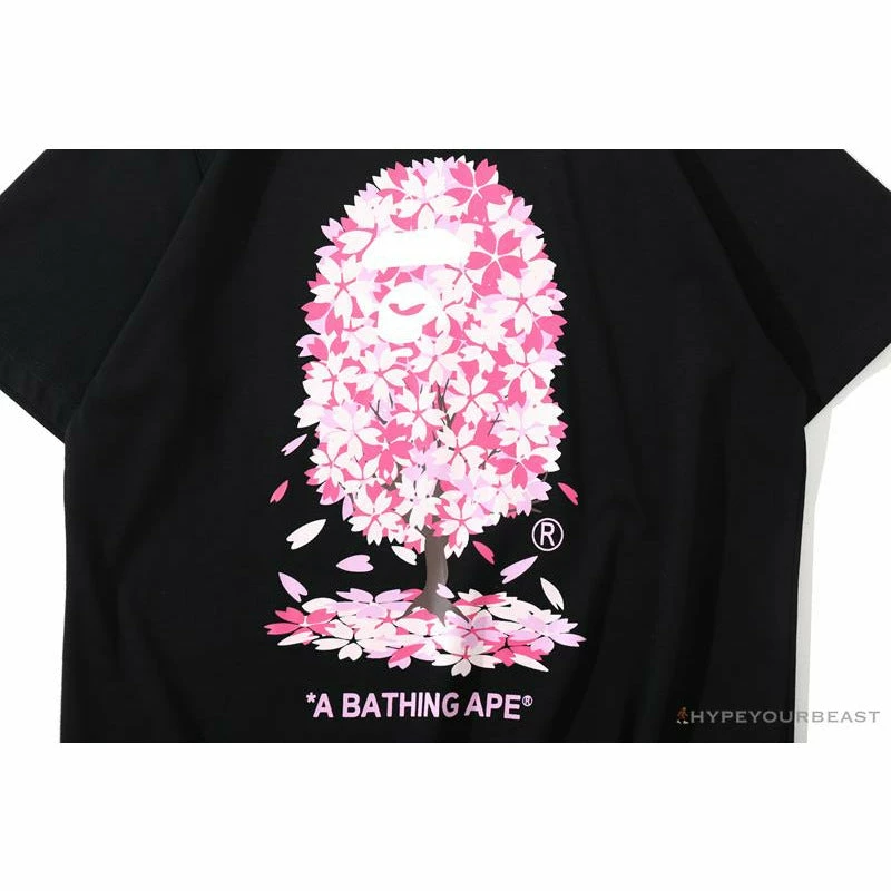 Hypeyourbeast BAPE Japan Limited Edition Pink Cherry Tree Tee Shirt 'BLACK' Clothes 5 Hypeyourbeast BAPE Japan Limited Edition Pink Cherry Tree Tee Shirt 'BLACK' Clothes