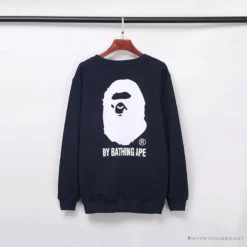 Hypeyourbeast BAPE Behind The Great Ape-Man Head Long Sleeve Shirt 'DARK BLUE'