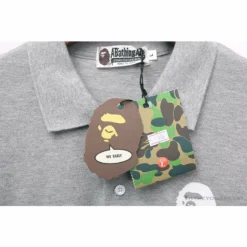 Hypeyourbeast BAPE Classic Ape Head Print Versatile Polo Shirt 'GREY'