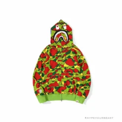 Hypeyourbeast BAPE Shark Head STA Star Camouflage Hoodie 'GREEN'