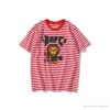 Hypeyourbeast BAPE Baby Milo Rock Bass Player Striped Tee Shirt 'RED' Clothes