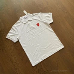 Hypeyourbeast Shirts CDG Polo Shirt White