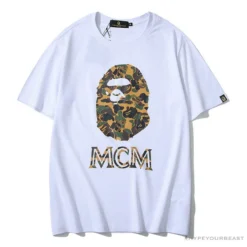 Hypeyourbeast BAPE X MCM Camouflage Ape Head Tee Shirt 'WHITE'