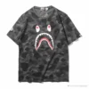 Hypeyourbeast Clothes BAPE Camouflage Shark Head Classic Cotton Short Sleeve Tee Shirt 'BLACK'