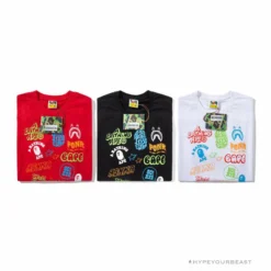 Hypeyourbeast Clothes BAPE Street Graffiti Tee Shirt 'RED'