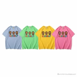 Hypeyourbeast Clothes BAPE Baby Milo Watermelon Little Monkey Tee Shirt 'PINK'